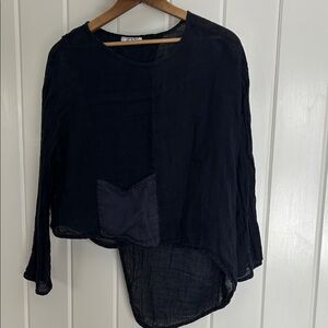 Chic Black Asymmetrical Blouse